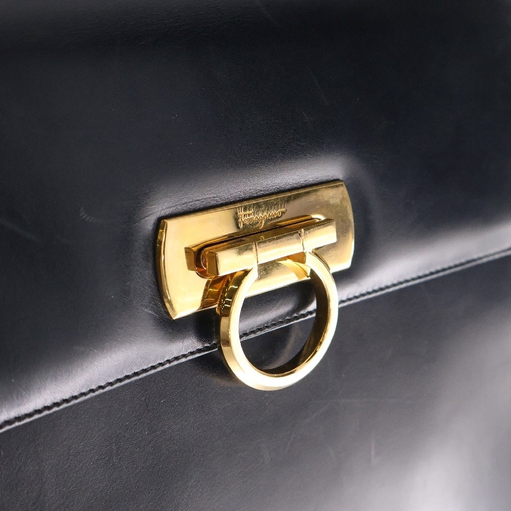 Salvatore Ferragamo(サルヴァトーレ フェラガモ) ガンチーニ 2WAY ハンドショルダーバッグ ネイビー E21 0536