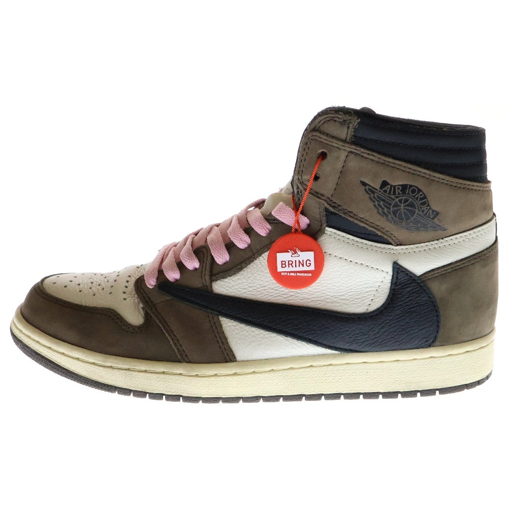 NIKE(ナイキ) ×TRAVIS SCOTT AIR JORDAN 1 RETRO HIGH OG TS SP トラヴィススコット エアジョーダン1 レトロ ハイカット スニーカー ブラウン US10/28.0cm CD4487-100