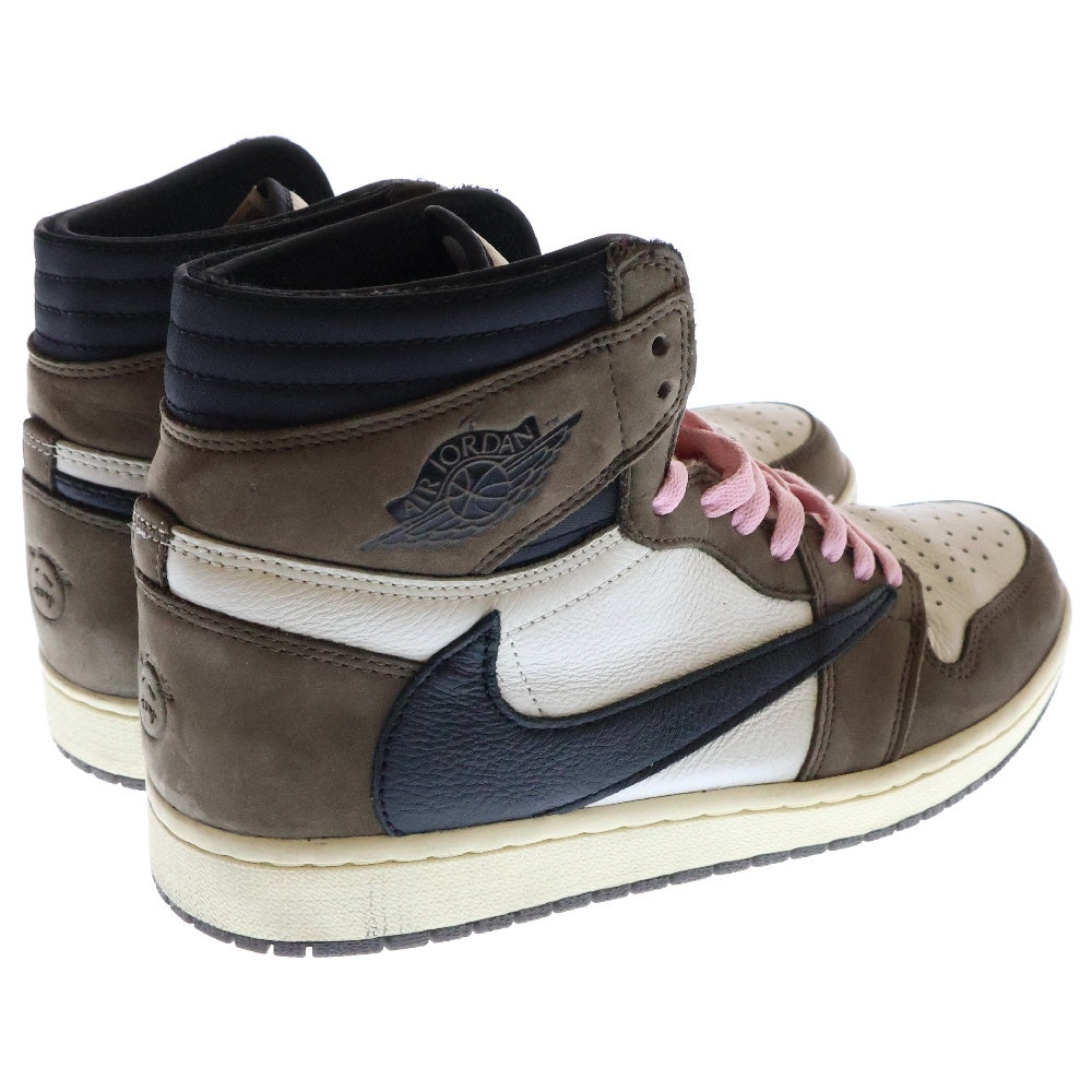 NIKE(ナイキ) ×TRAVIS SCOTT AIR JORDAN 1 RETRO HIGH OG TS SP トラヴィススコット エアジョーダン1 レトロ ハイカット スニーカー ブラウン US10/28.0cm CD4487-100
