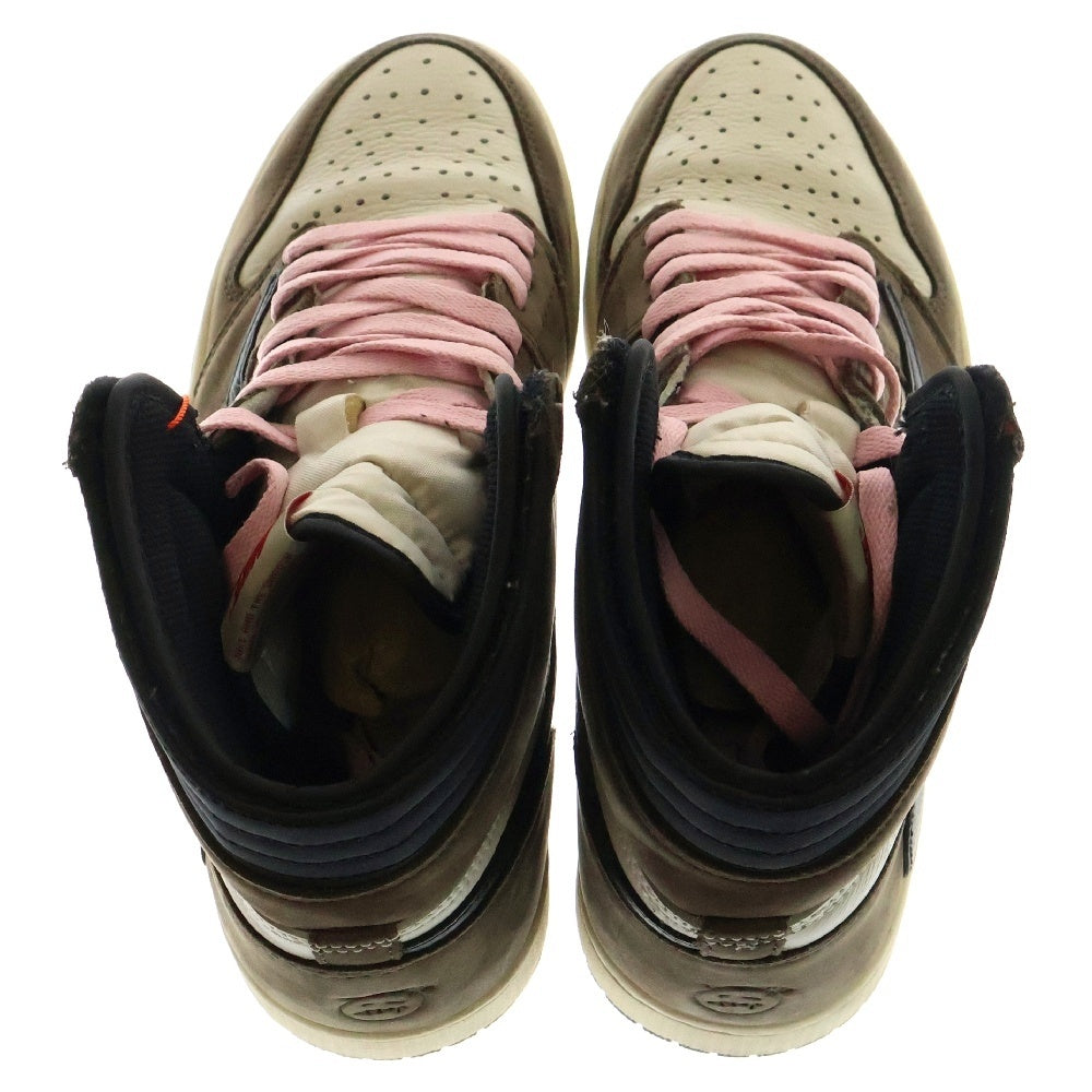 NIKE(ナイキ) ×TRAVIS SCOTT AIR JORDAN 1 RETRO HIGH OG TS SP トラヴィススコット エアジョーダン1 レトロ ハイカット スニーカー ブラウン US10/28.0cm CD4487-100