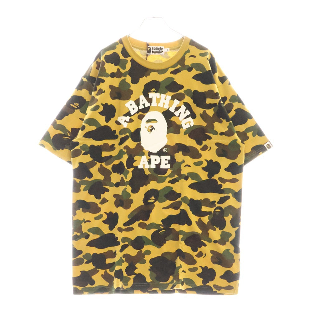 A BATHING APE(アベイシングエイプ) 1ST CAMO COLLEGE TEE 1ST カモ カレッジ クルーネック半袖Tシャツカットソー カモフラージュ C001CSL301010M