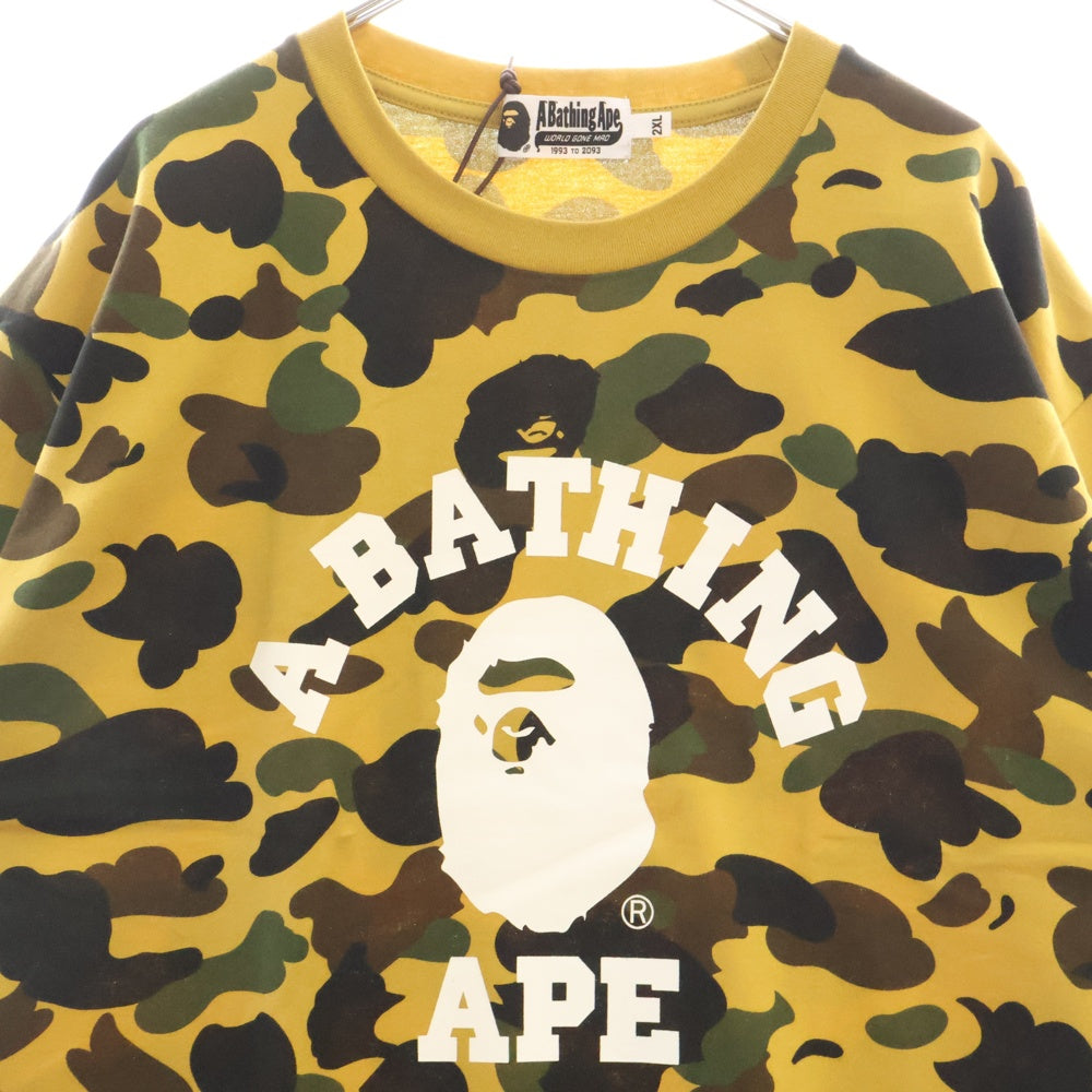 A BATHING APE(アベイシングエイプ) 1ST CAMO COLLEGE TEE 1ST カモ カレッジ クルーネック半袖Tシャツカットソー カモフラージュ C001CSL301010M