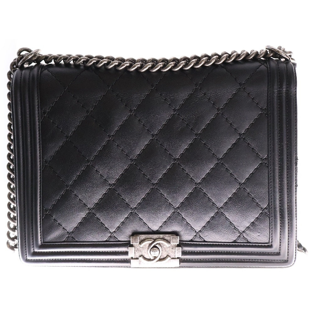 CHANEL(シャネル) ボーイシャネル30 カーフスキン チェーンショルダーバッグ レディース ブラック A92193