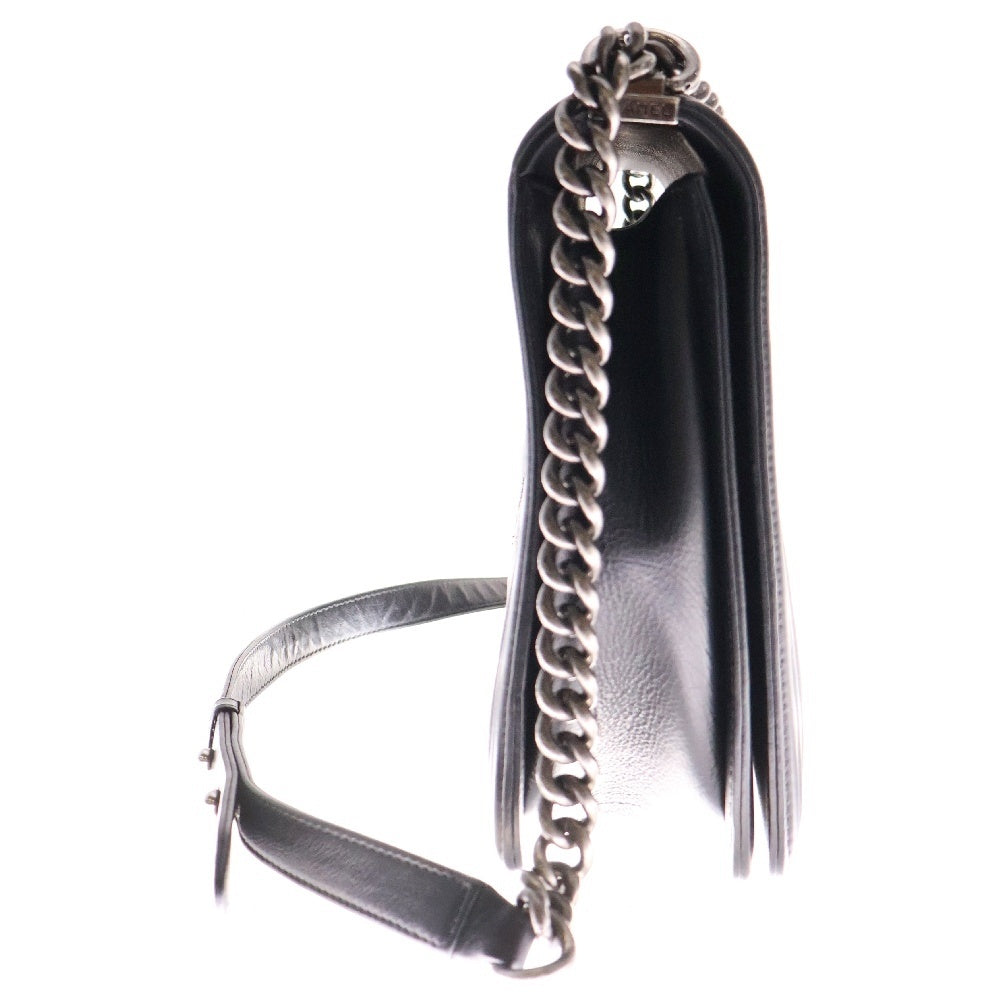CHANEL(シャネル) ボーイシャネル30 カーフスキン チェーンショルダーバッグ レディース ブラック A92193