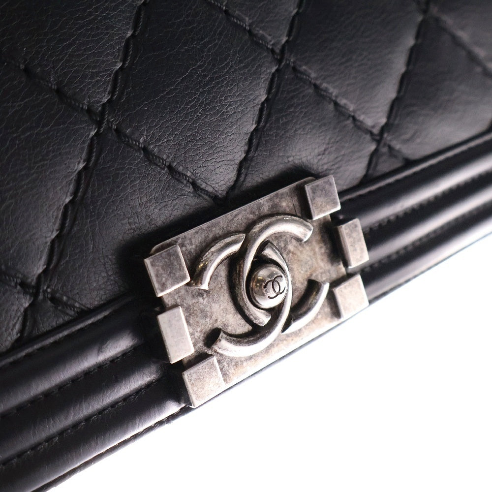 CHANEL(シャネル) ボーイシャネル30 カーフスキン チェーンショルダーバッグ レディース ブラック A92193