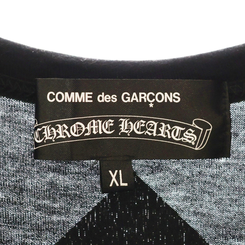 CHROME HEARTS(クロムハーツ) 12SS ×COMME des GARCONS DOVER STREET MARKET ZI-T002 ×コムデギャルソン ホースシュープリント クルーネック半袖Tシャツカットソー ブラック