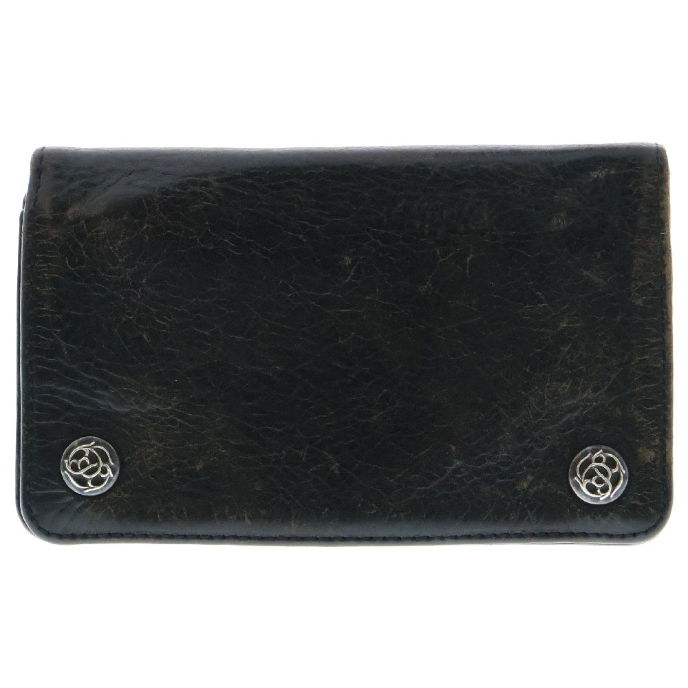 CHROME HEARTS(クロムハーツ) 1ZIP 1ジップ フローラルボタン レザーウォレット 財布 ブラック
