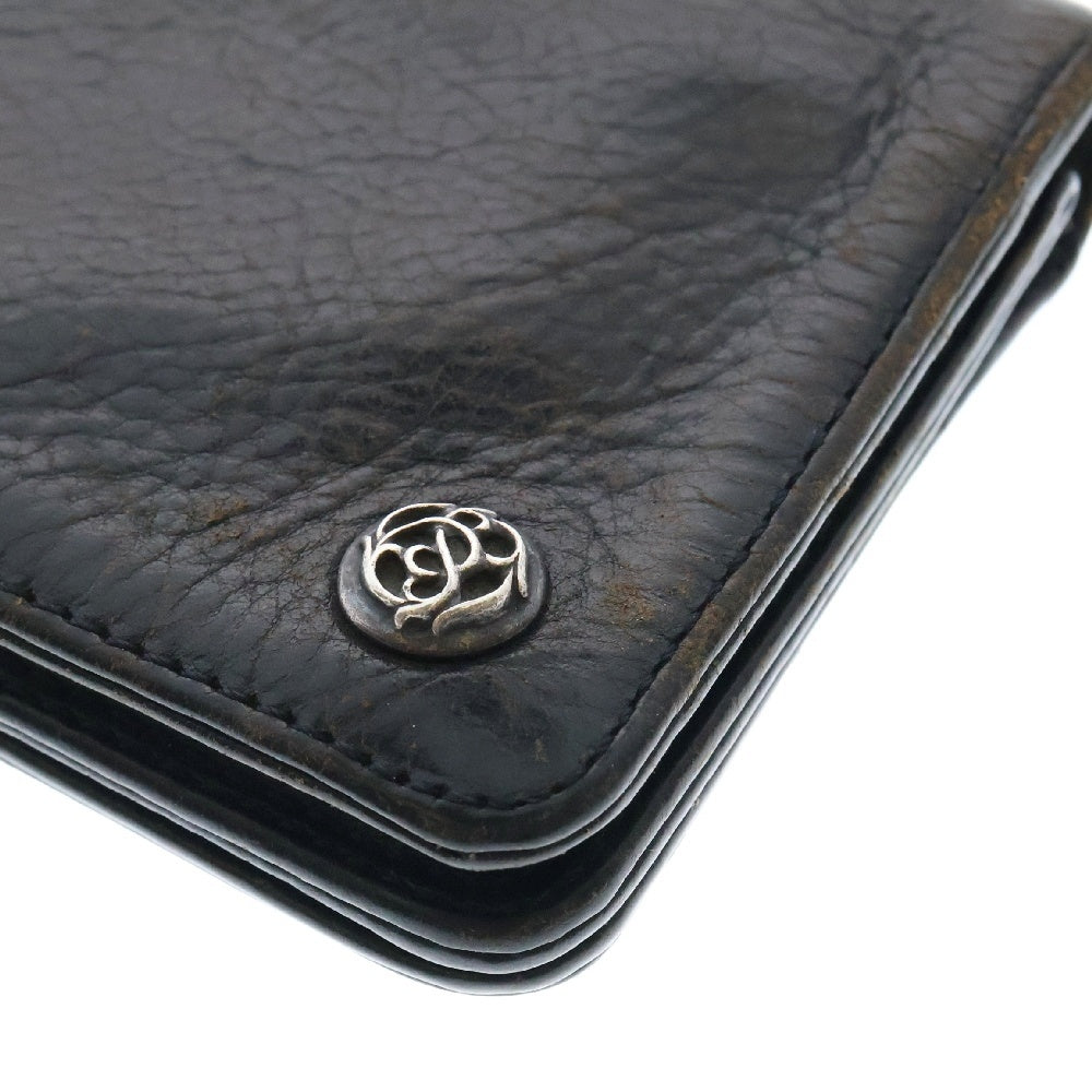 CHROME HEARTS(クロムハーツ) 1ZIP 1ジップ フローラルボタン レザーウォレット 財布 ブラック