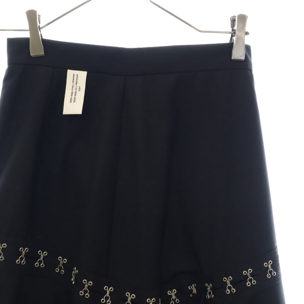 rokh(ロク) HOOK AND BAR DIAGONAL SKIRT フィッシュテール スカート レディース ブラック R2CA106