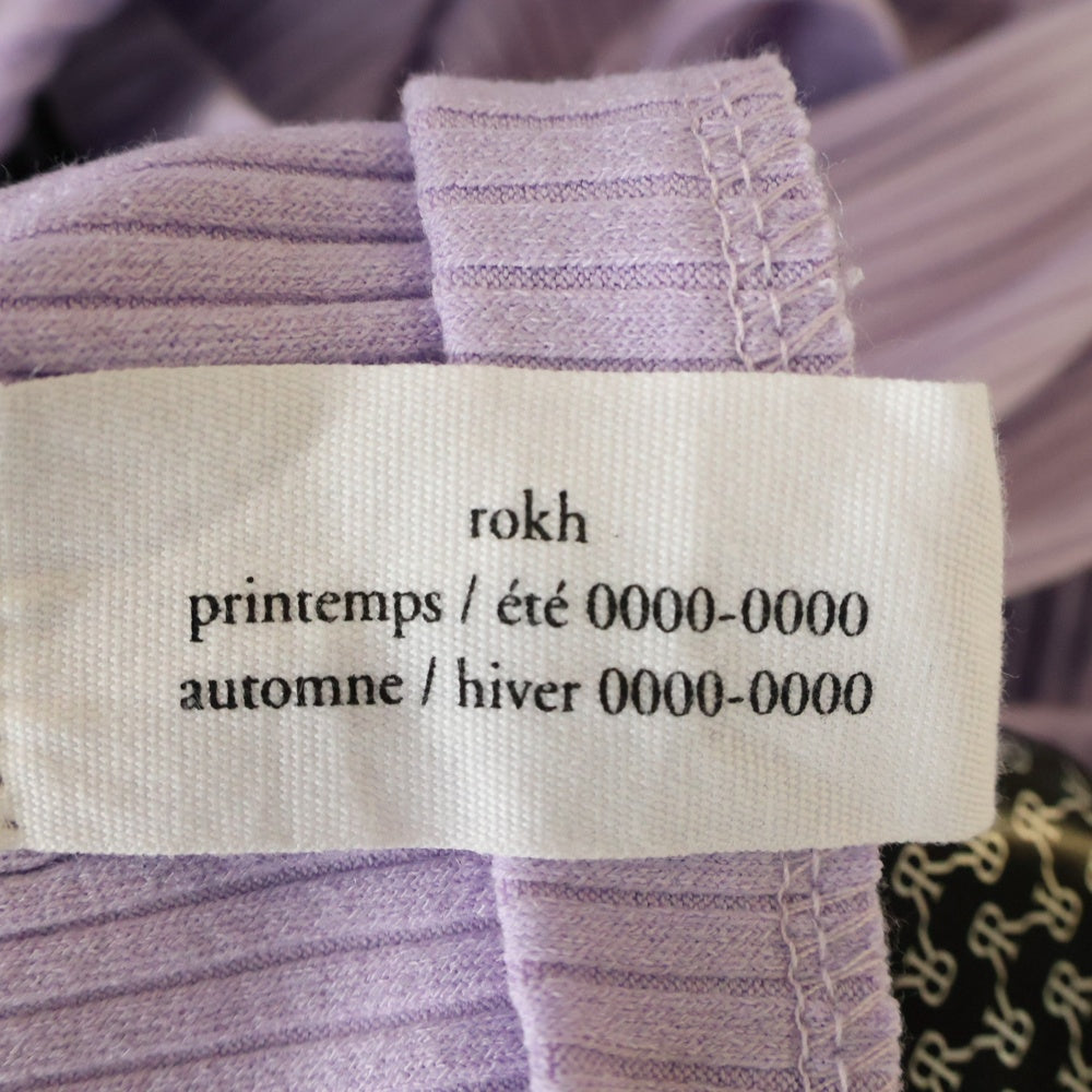 rokh(ロク) STRAP JERSEY TOP WITH SLEEVES キャミソール セパレート ニット ロングスリーブ レディース パープル R0CA199