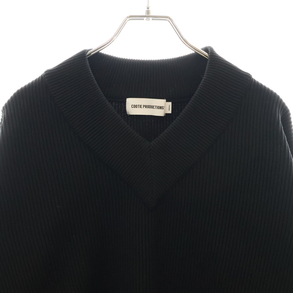 COOTIE PRODUCTIONS(クーティー プロダクションズ) 25SS Solotex Tilden Sweater ソリッドカラーのチルデンセーター Vネック セーター CTE-25S311 ブラック
