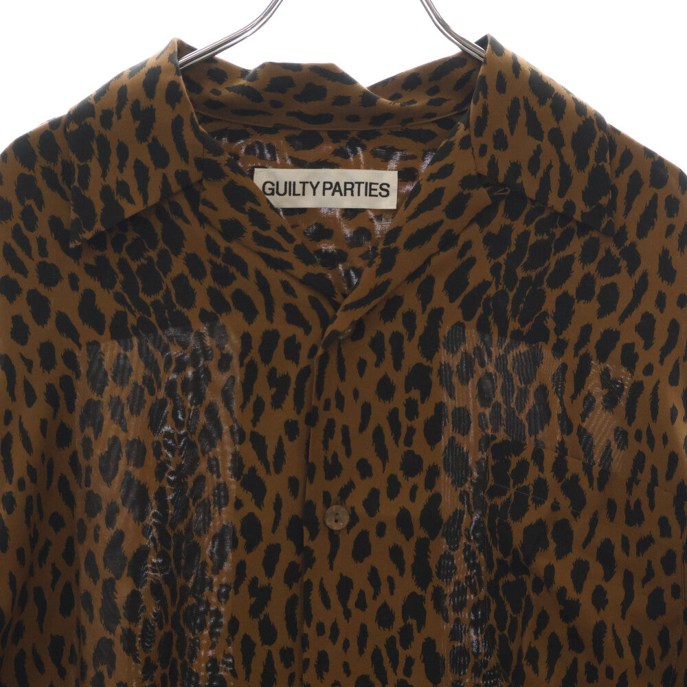 WACKO MARIA(ワコマリア) 23AW HAWAIIAN SHIRT L/S レオパード ハワイアンシャツ オープンカラーシャツ ブラウン