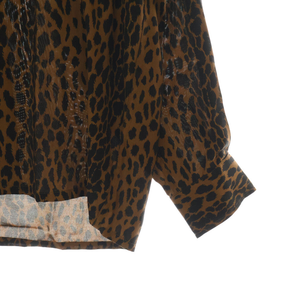 WACKO MARIA(ワコマリア) 23AW HAWAIIAN SHIRT L/S レオパード ハワイアンシャツ オープンカラーシャツ ブラウン