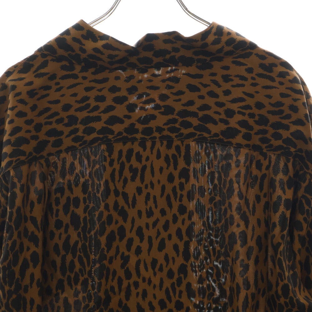 WACKO MARIA(ワコマリア) 23AW HAWAIIAN SHIRT L/S レオパード ハワイアンシャツ オープンカラーシャツ ブラウン