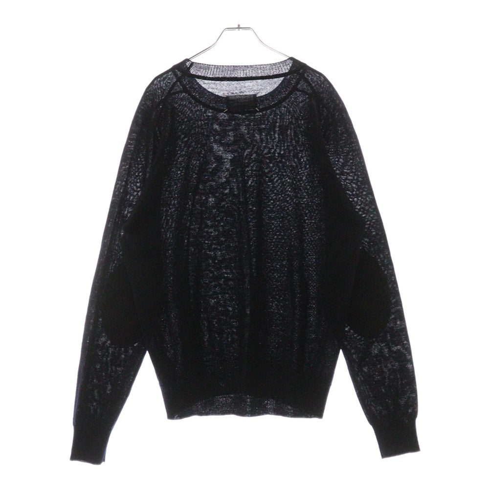 Maison Margiela 10(メゾン マルジェラ) 21AW 21AW エルボーパッチ クルーネックニットセーター S50HA1038 ネイビー