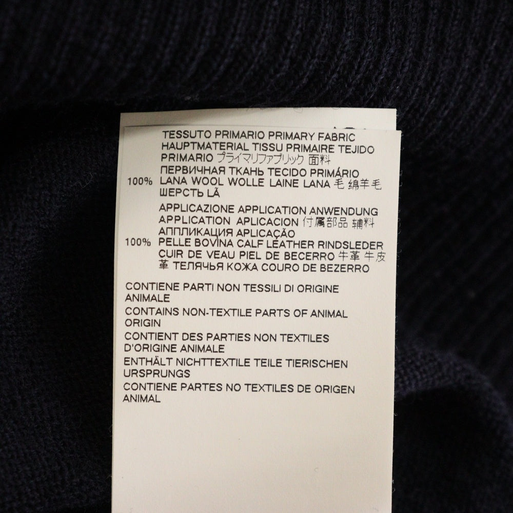 Maison Margiela 10(メゾン マルジェラ) 21AW 21AW エルボーパッチ クルーネックニットセーター S50HA1038 ネイビー
