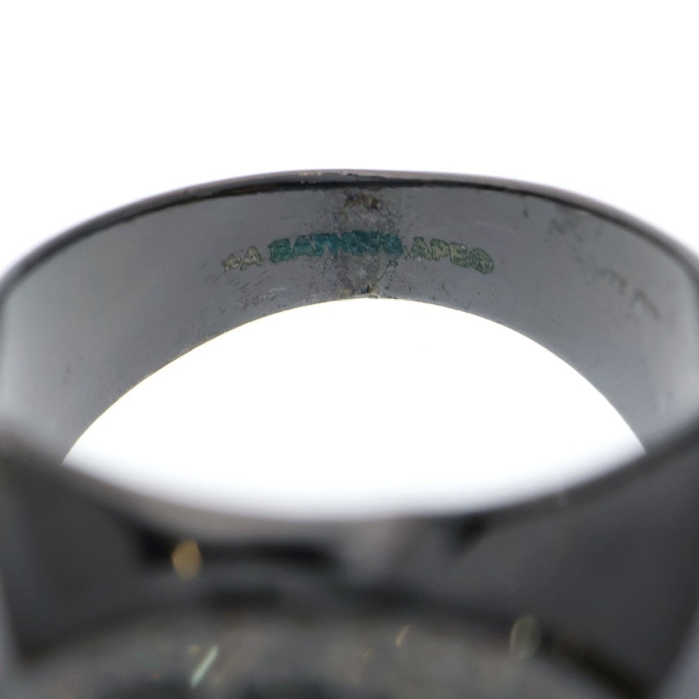 A BATHING APE(アベイシングエイプ) RHINESTONE APE HEAD RING ラインストーン リング ブラック