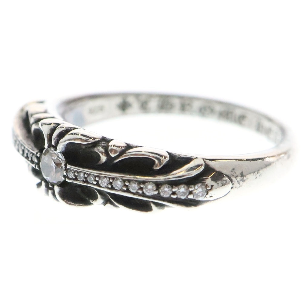 CHROME HEARTS(クロムハーツ) BABY CLSC P D ベイビークラシックフローラルクロス PAVEダイヤ シルバーリング