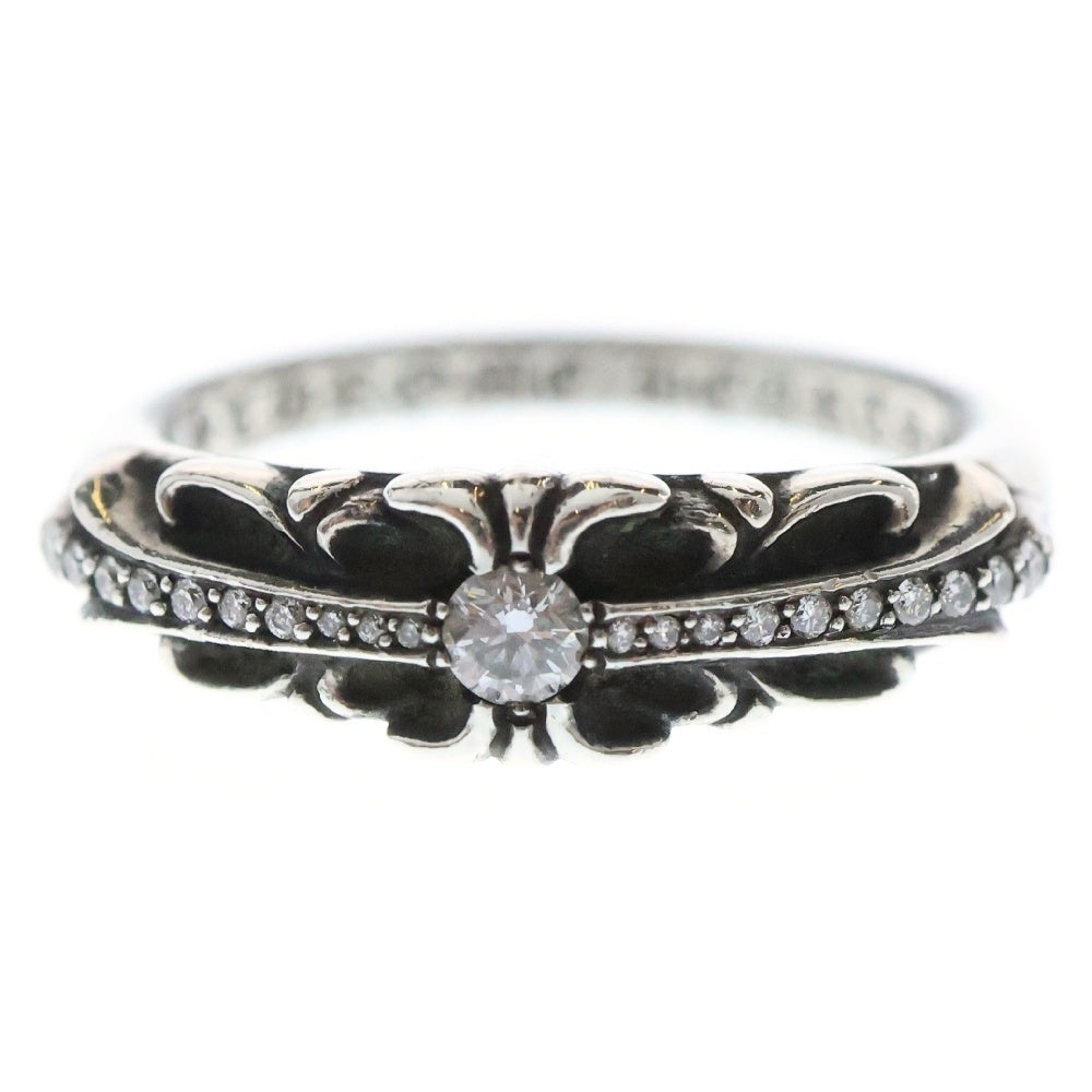 CHROME HEARTS(クロムハーツ) BABY CLSC P D ベイビークラシックフローラルクロス PAVEダイヤ シルバーリング