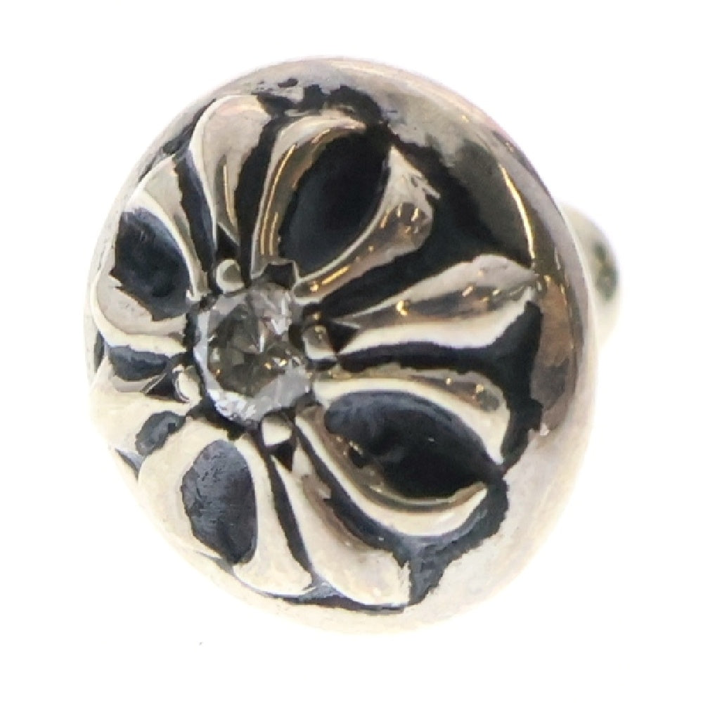 CHROME HEARTS(クロムハーツ) STUD CRSBLL 1/DIA クロスボールスタッドピアス 1ダイヤ シルバー