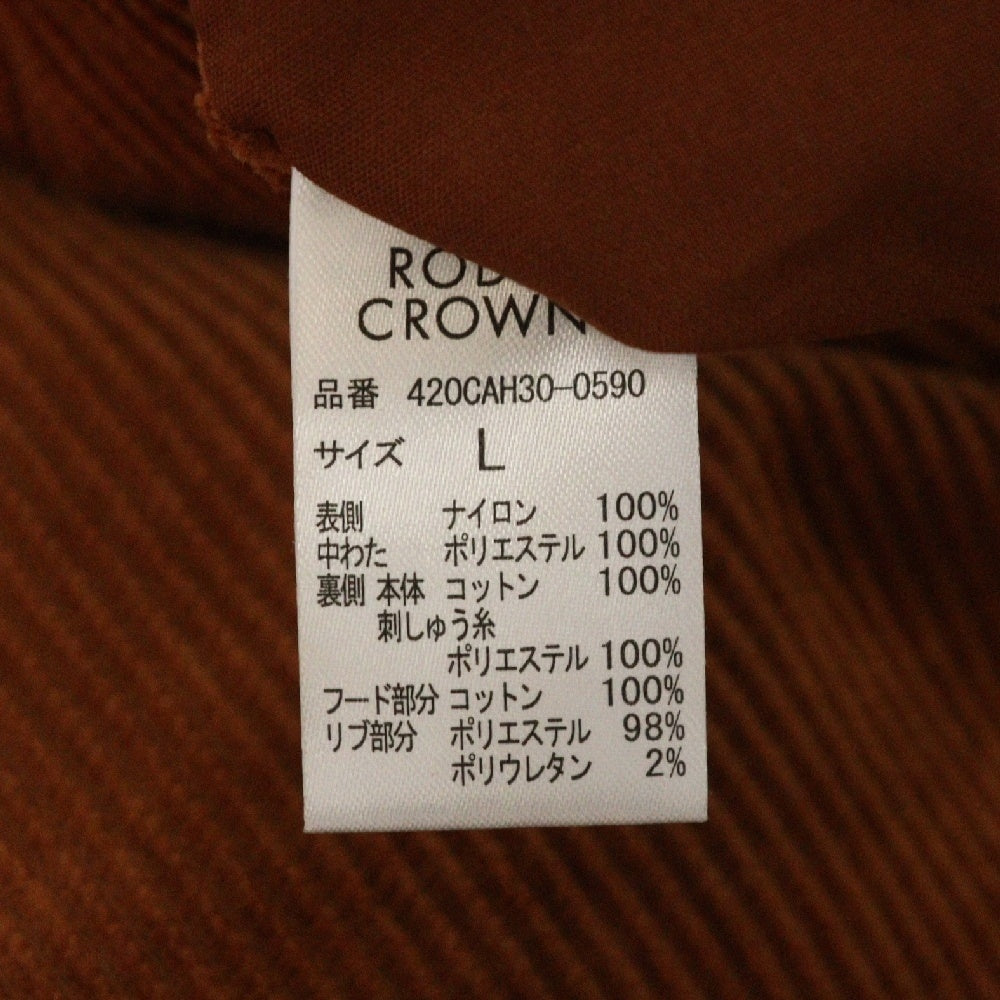 RODEO CROWNS WIDE BOWL(ロデオクラウンズ ワイドボウル) コーデュロイ/ナイロン リバーシブル フーディージャケット オレンジ/ベージュ 420CAH30-0590