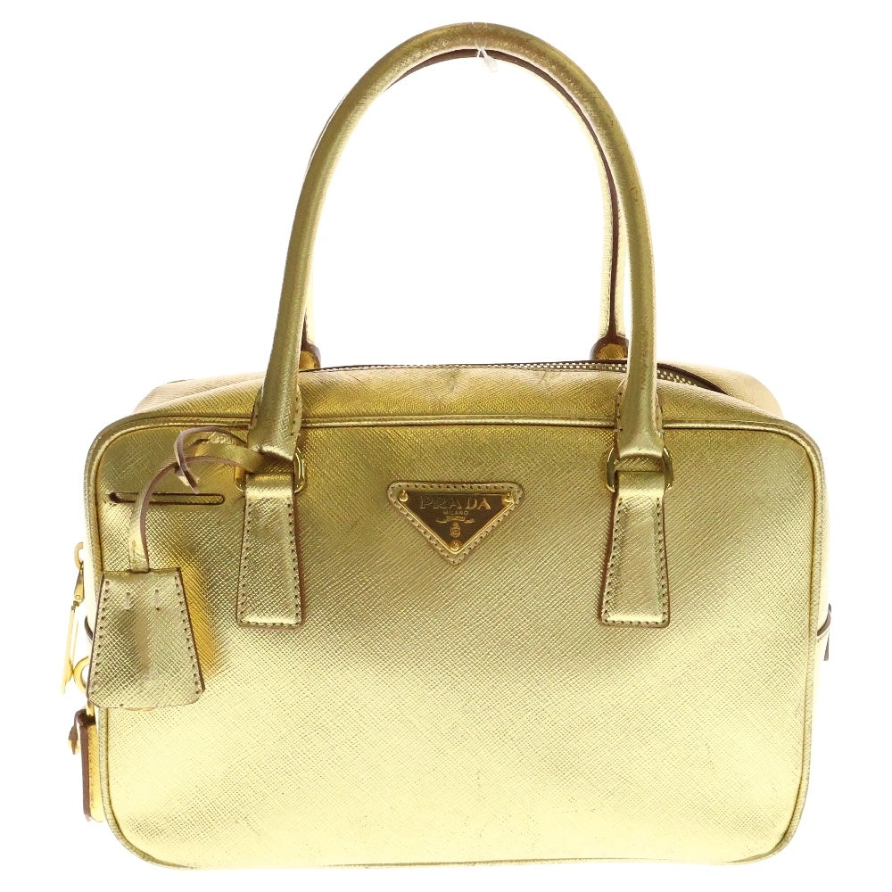 PRADA(プラダ) SAFFIANO LUX O PIOMBO ハンドバッグ 三角プレート レディース BN1113 ゴールド