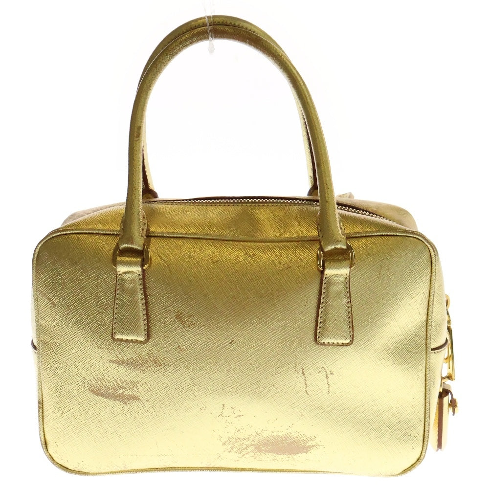 PRADA(プラダ) SAFFIANO LUX O PIOMBO ハンドバッグ 三角プレート レディース BN1113 ゴールド