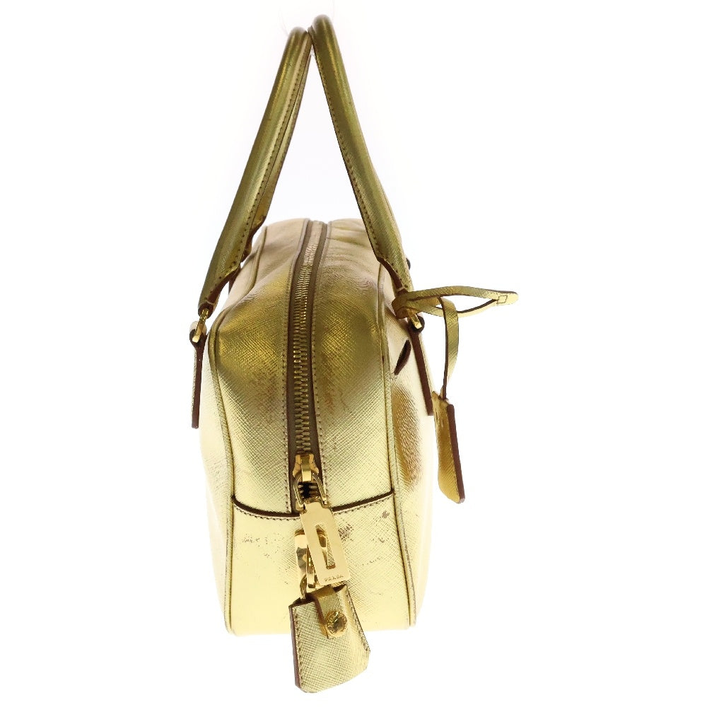 PRADA(プラダ) SAFFIANO LUX O PIOMBO ハンドバッグ 三角プレート レディース BN1113 ゴールド