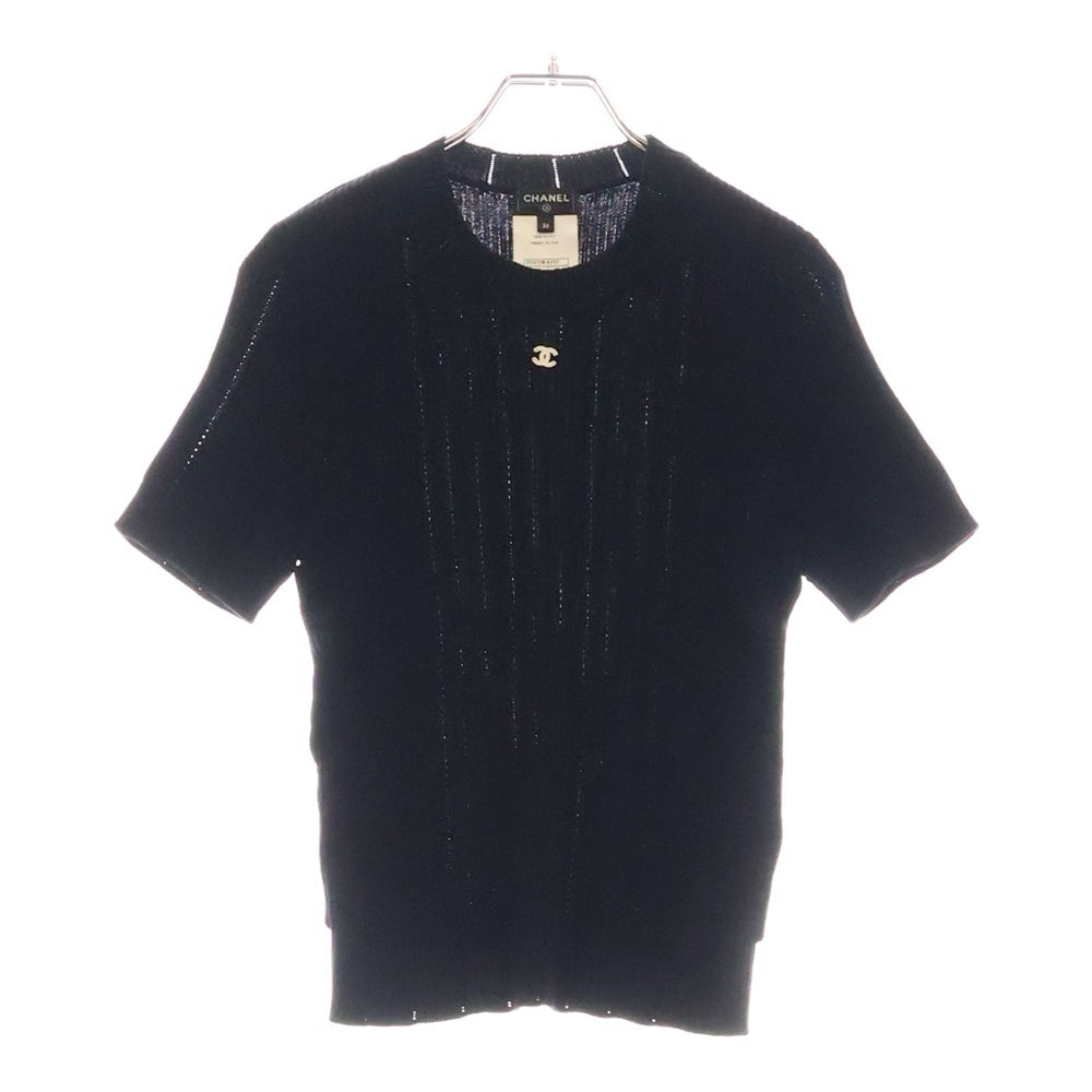 CHANEL(シャネル) 23AW Short Sleeve Knit Shirt ココマーク 半袖ニットシャツ P74721 レディース