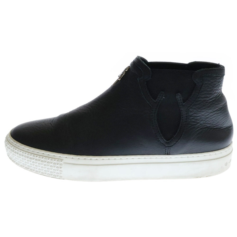 CHROME HEARTS(クロムハーツ) DAGGER MID TOP ダガー レザースリッポンスニーカー レディース ブラック