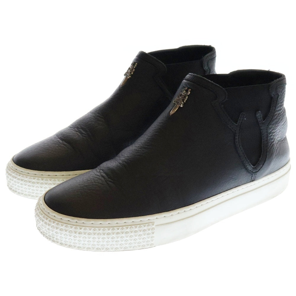 CHROME HEARTS(クロムハーツ) DAGGER MID TOP ダガー レザースリッポンスニーカー レディース ブラック