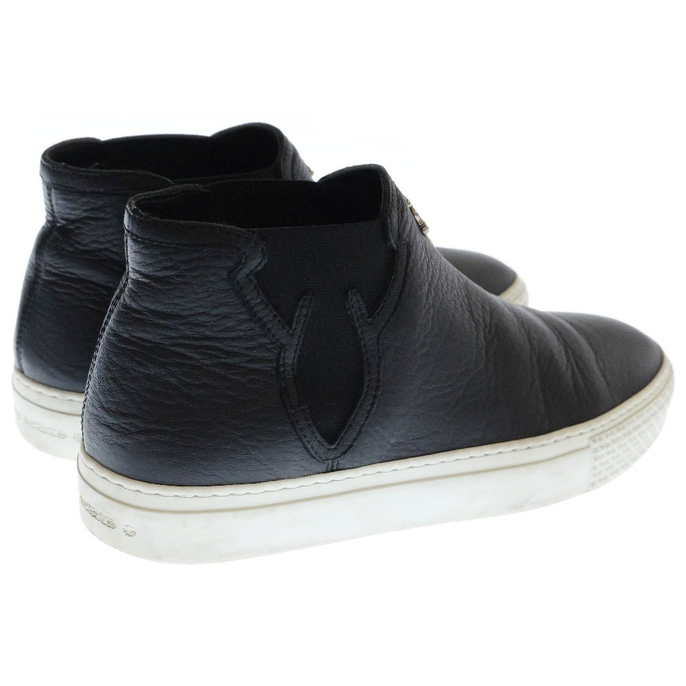 CHROME HEARTS(クロムハーツ) DAGGER MID TOP ダガー レザースリッポンスニーカー レディース ブラック