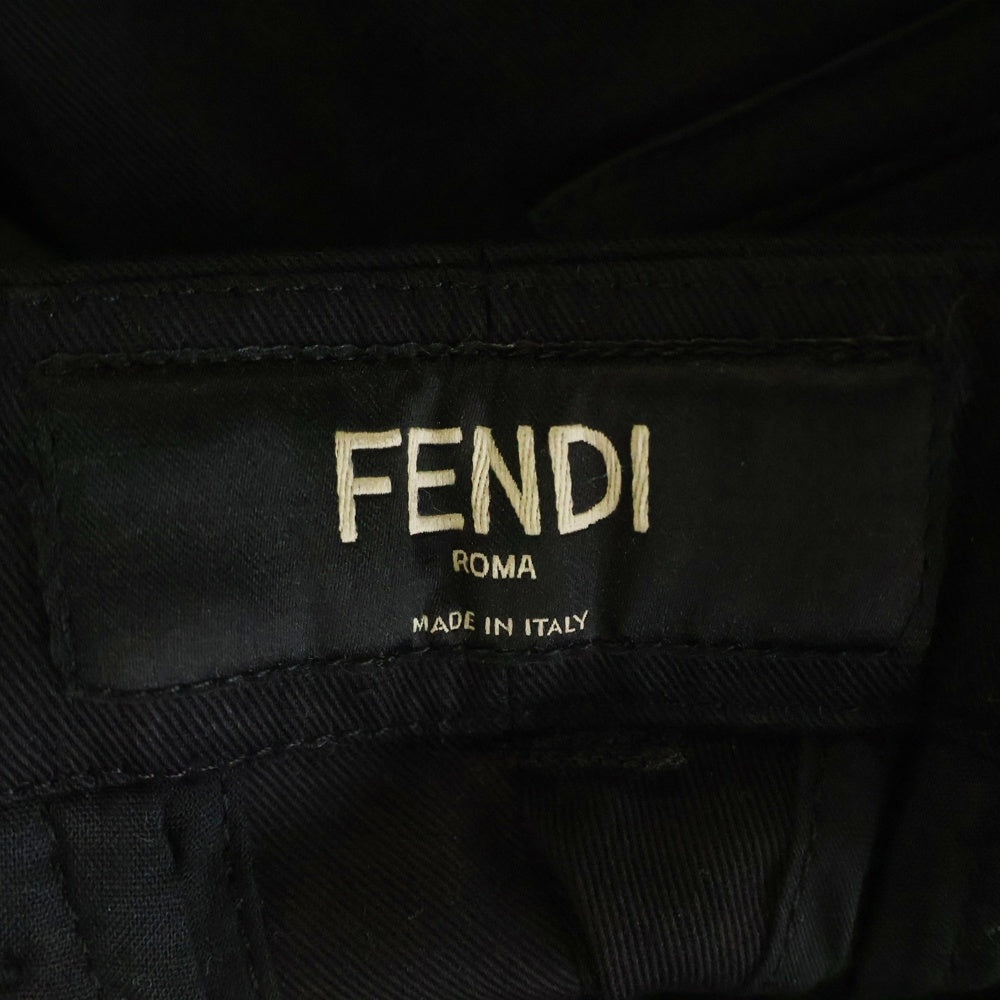 FENDI(フェンディ) コットン スラックスパンツ ブラック FB0683 AFE5