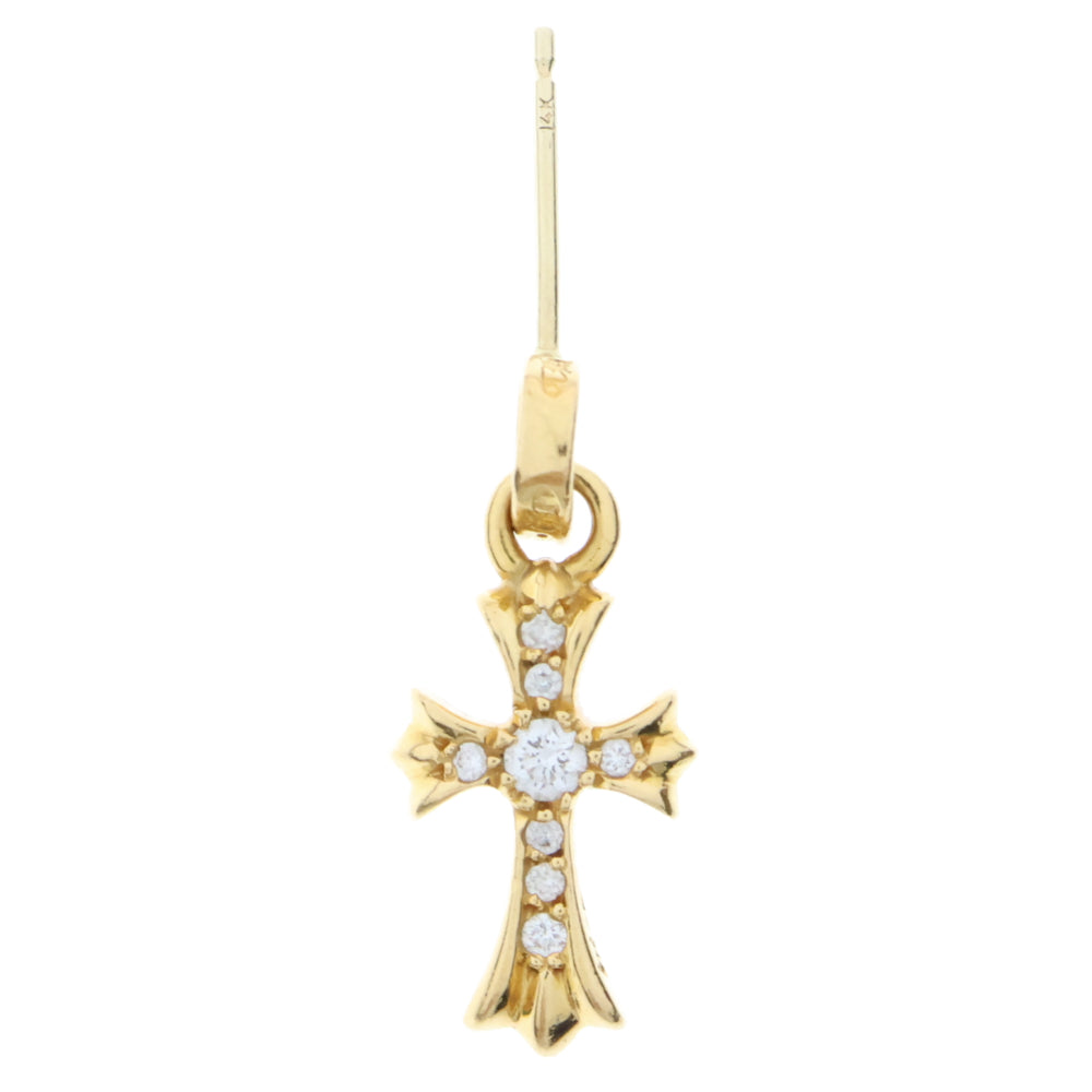 CHROME HEARTS(クロムハーツ) 22K BBY F PPRCHN P/DIA ベイビーファットクロス ドロップピアス PAVEダイヤ ゴールド BCA018