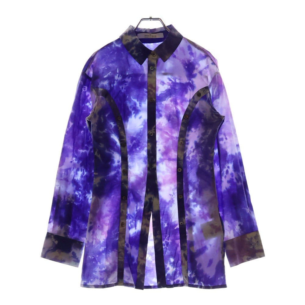 rokh(ロク) タイダイ染め ロングシャツ レディース ホワイト/パープル
