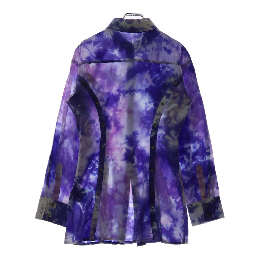 rokh(ロク) タイダイ染め ロングシャツ レディース ホワイト/パープル