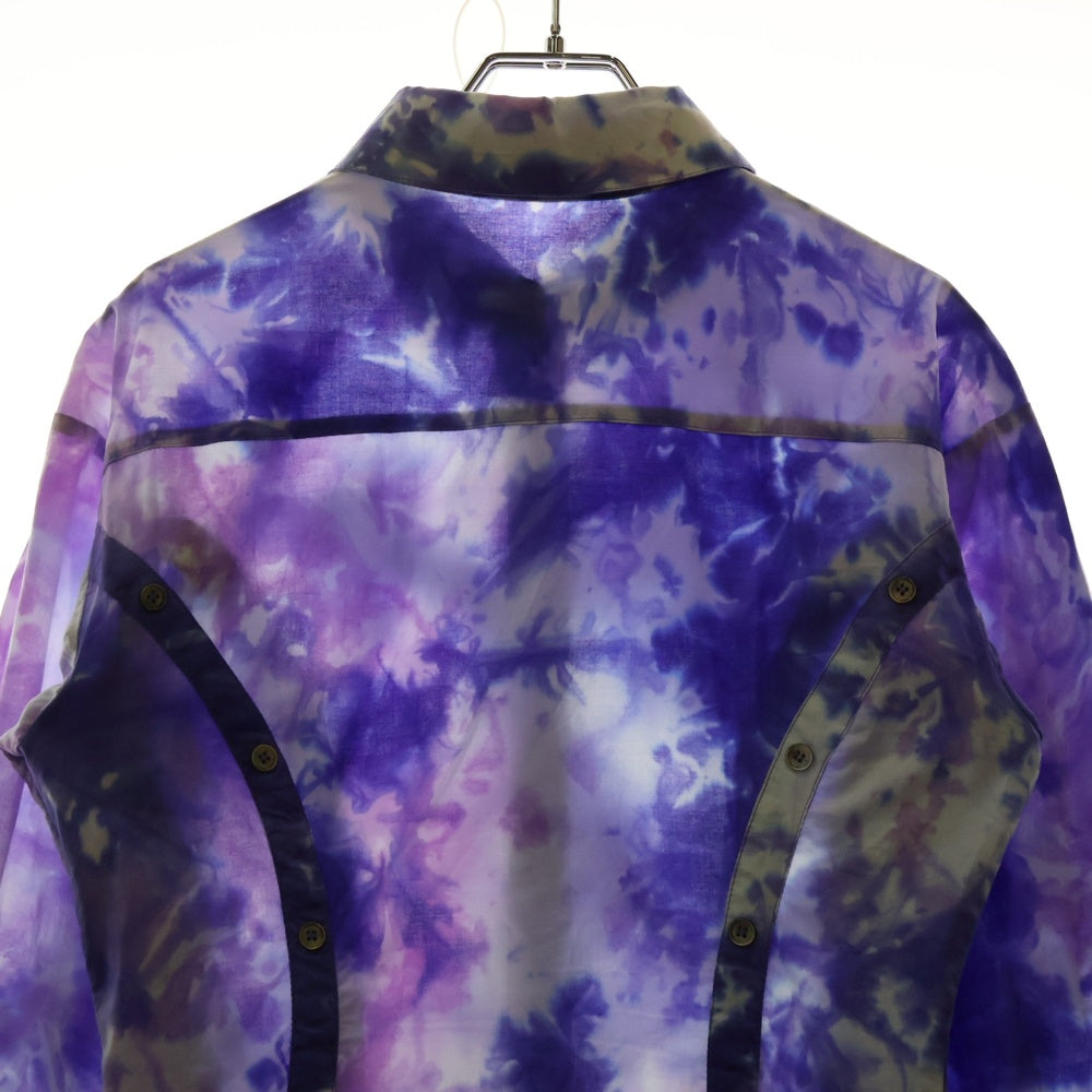 rokh(ロク) タイダイ染め ロングシャツ レディース ホワイト/パープル