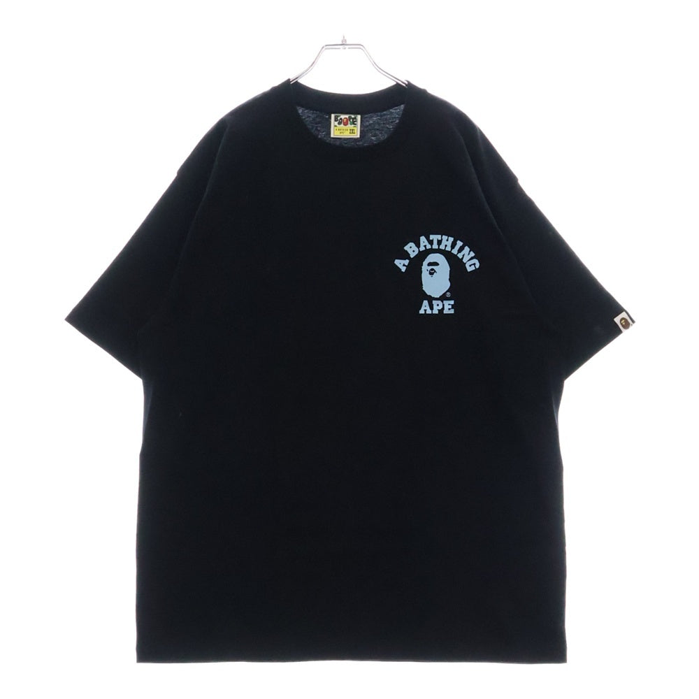 A BATHING APE(アベイシングエイプ) ABC CAMO COLLEGE ATS TEE ABC カモ カレッジ ATS 半袖Tシャツカットソー ブラック/ブルー 001TEL30101M