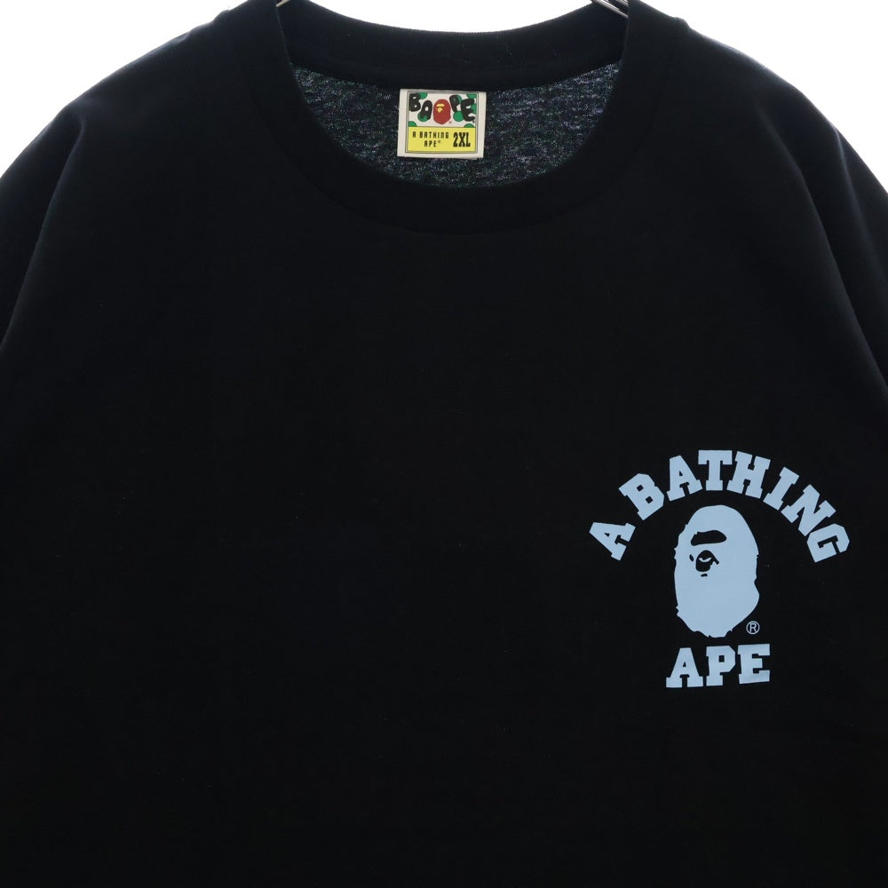 A BATHING APE(アベイシングエイプ) ABC CAMO COLLEGE ATS TEE ABC カモ カレッジ ATS 半袖Tシャツカットソー ブラック/ブルー 001TEL30101M