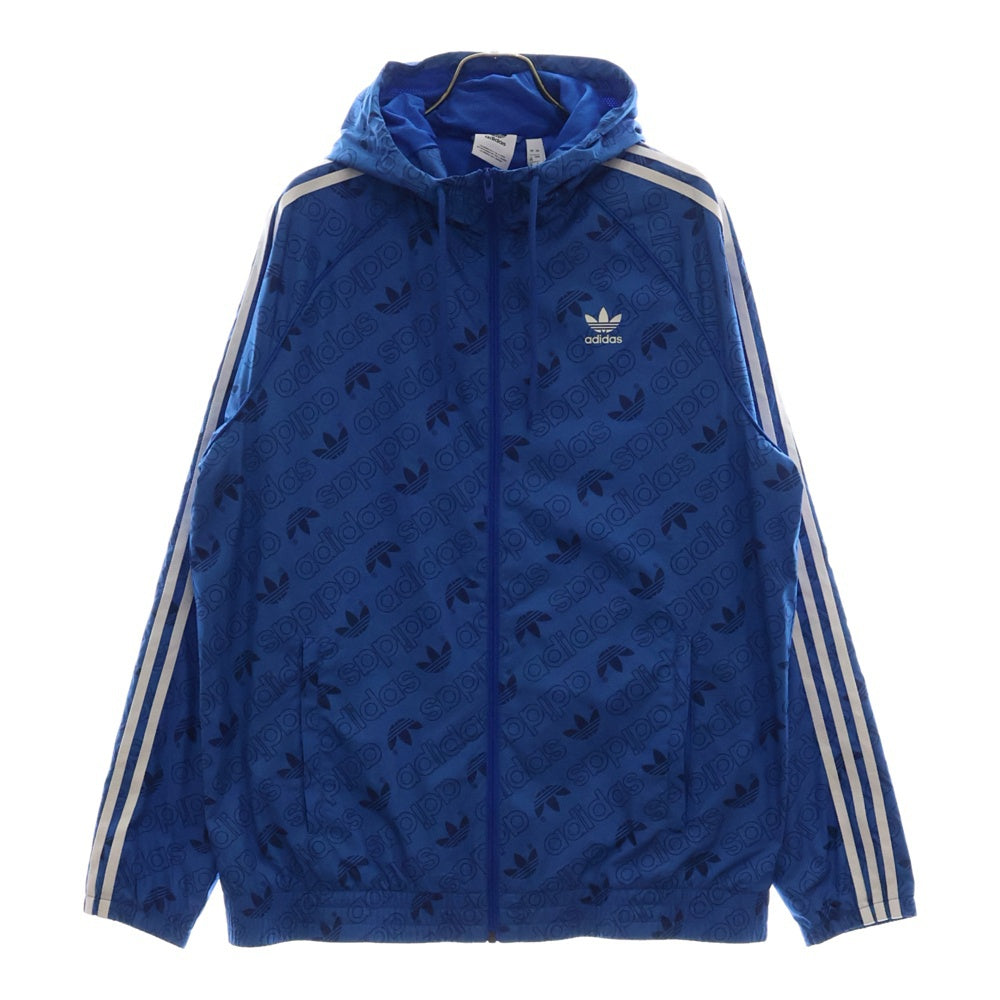 adidas Originals(アディダスオリジナルス) MONO WINDBREAKER モノ ウィンドブレーカー ロゴ総柄 ジャケット ブルー ED7046