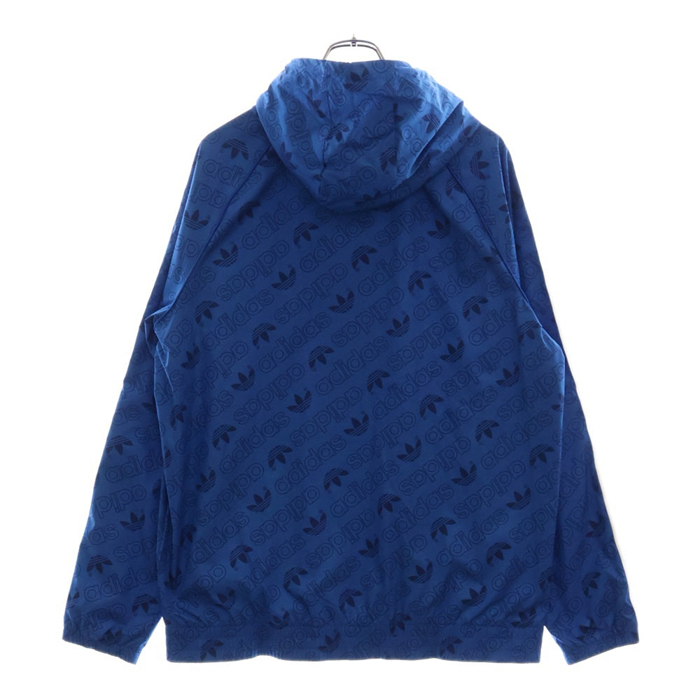 adidas Originals(アディダスオリジナルス) MONO WINDBREAKER モノ ウィンドブレーカー ロゴ総柄 ジャケット ブルー ED7046