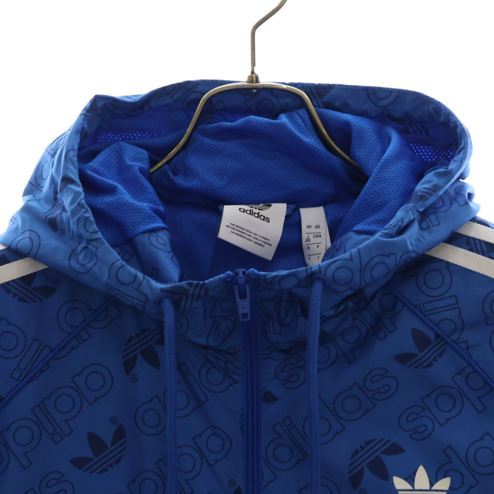 adidas Originals(アディダスオリジナルス) MONO WINDBREAKER モノ ウィンドブレーカー ロゴ総柄 ジャケット ブルー ED7046