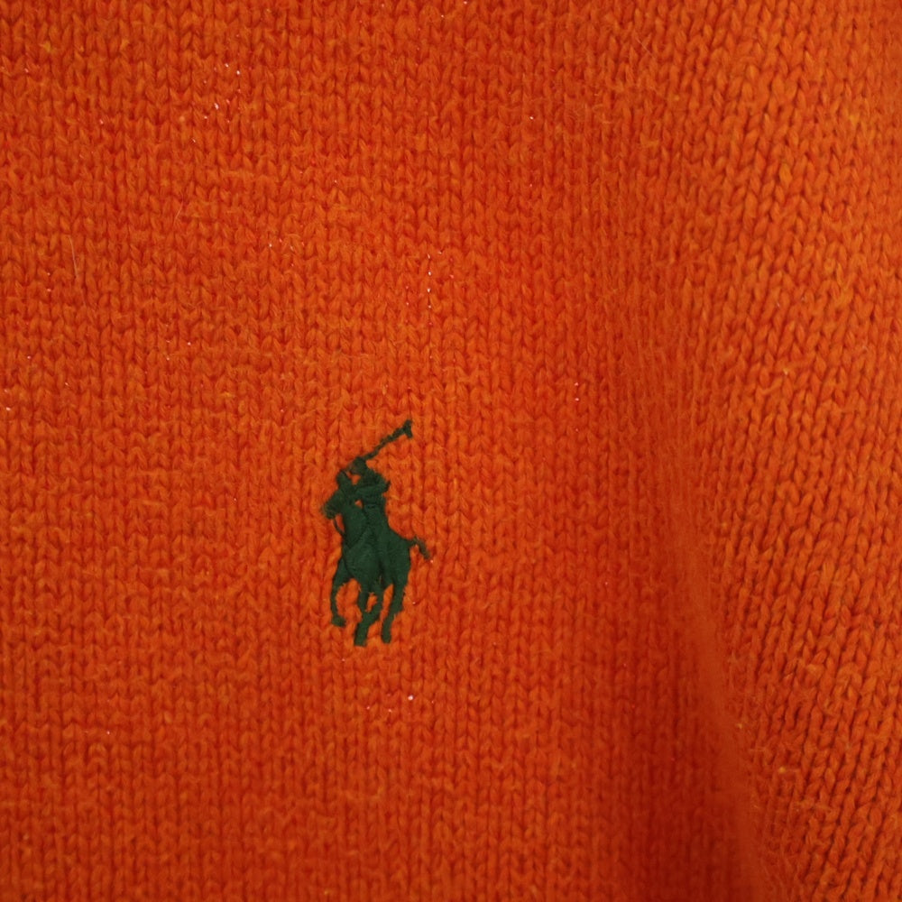 POLO RALPH LAUREN(ポロラルフローレン) ロゴ刺繍 ハーフジップニット オレンジ