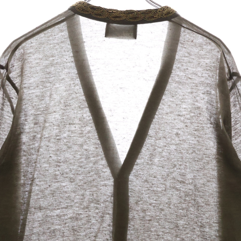 kolor(カラー) 11SS エステルリネン ビーズ刺繍カーディガン レディース ブラウン 11SCM-T09203