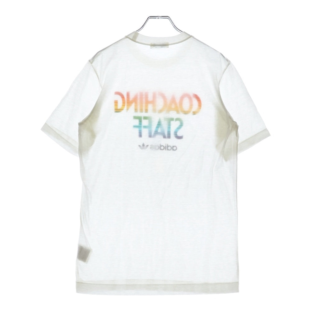 adidas(アディダス) vintage COACHING STAFF Print Tee フロントプリント クルーネック半袖Tシャツカットソー ホワイト ADS-73