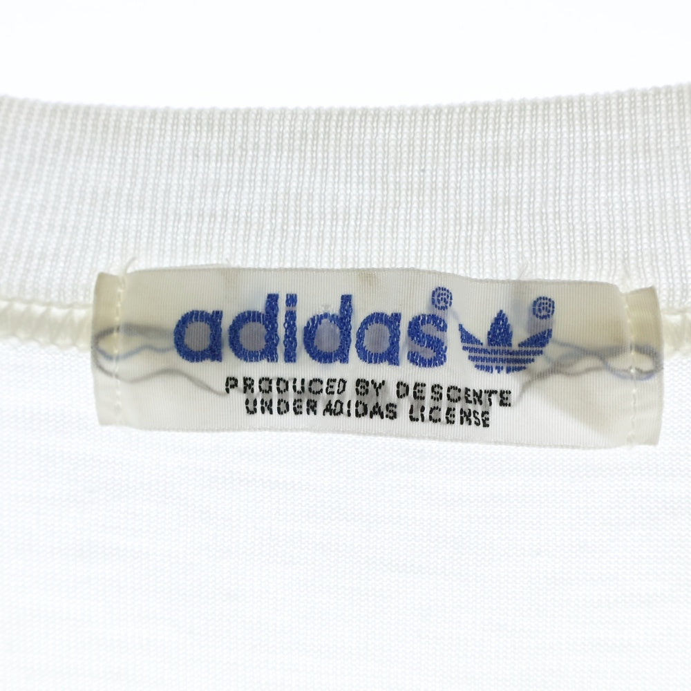 adidas(アディダス) vintage COACHING STAFF Print Tee フロントプリント クルーネック半袖Tシャツカットソー ホワイト ADS-73