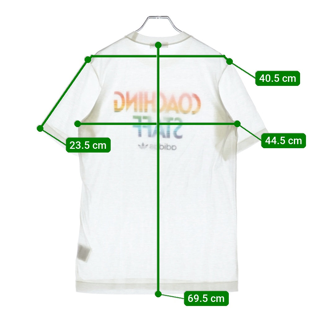 adidas(アディダス) vintage COACHING STAFF Print Tee フロントプリント クルーネック半袖Tシャツカットソー ホワイト ADS-73