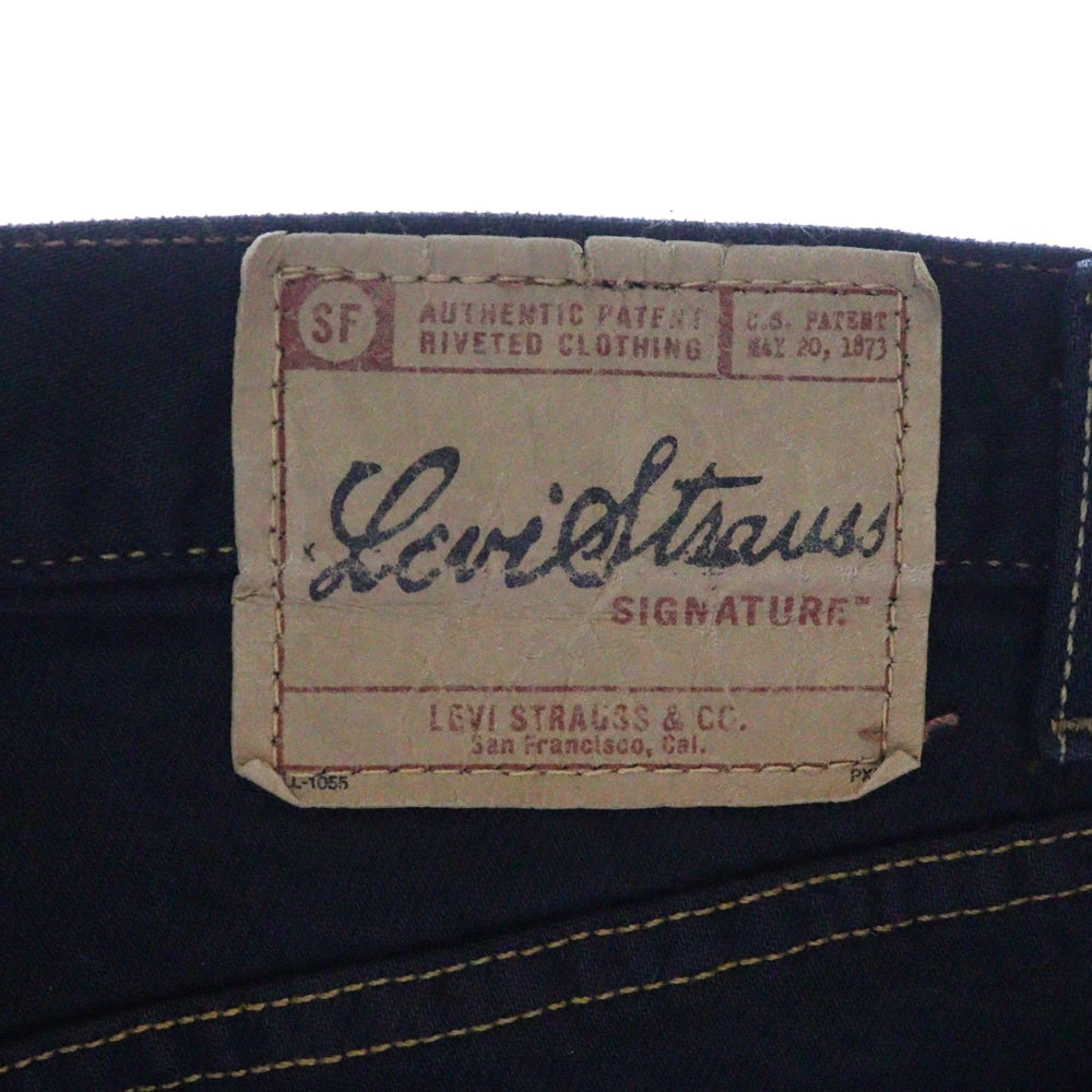 Levi's SIGNATURE(リーバイスシグネチャー) ブラウンステッチ ストレートデニムパンツ ブラック