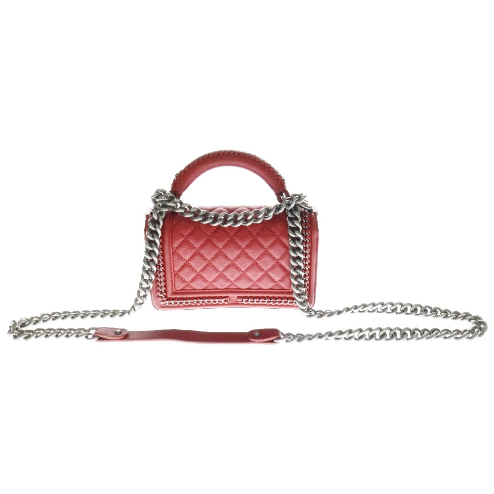 CHANEL(シャネル) ボーイシャネル20 ココマーク キャビアスキン 2WAYチェーンショルダーハンドバッグ レッド A67685
