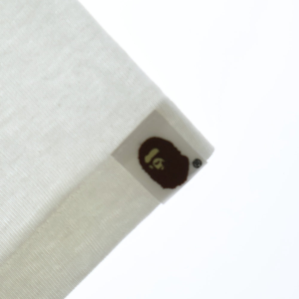 A BATHING APE(アベイシングエイプ) BY BATHING APE TEE フロントプリント クルーネック半袖Tシャツカットソー ホワイト 001TEL301002M